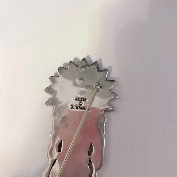 Vintage Fred F. Charley Navajo Kachina Dancer Brooch 925 Sterling Sliver Signed - Picture 5 of 5